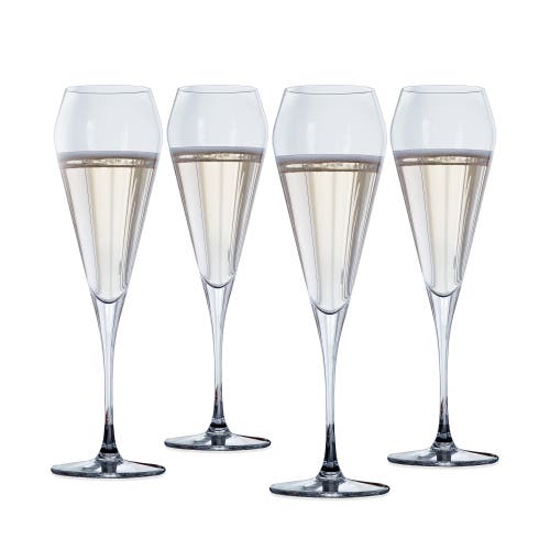 SPIEGELAU Willsberger Champagne Flute Glass Set of 4 in Clear 
