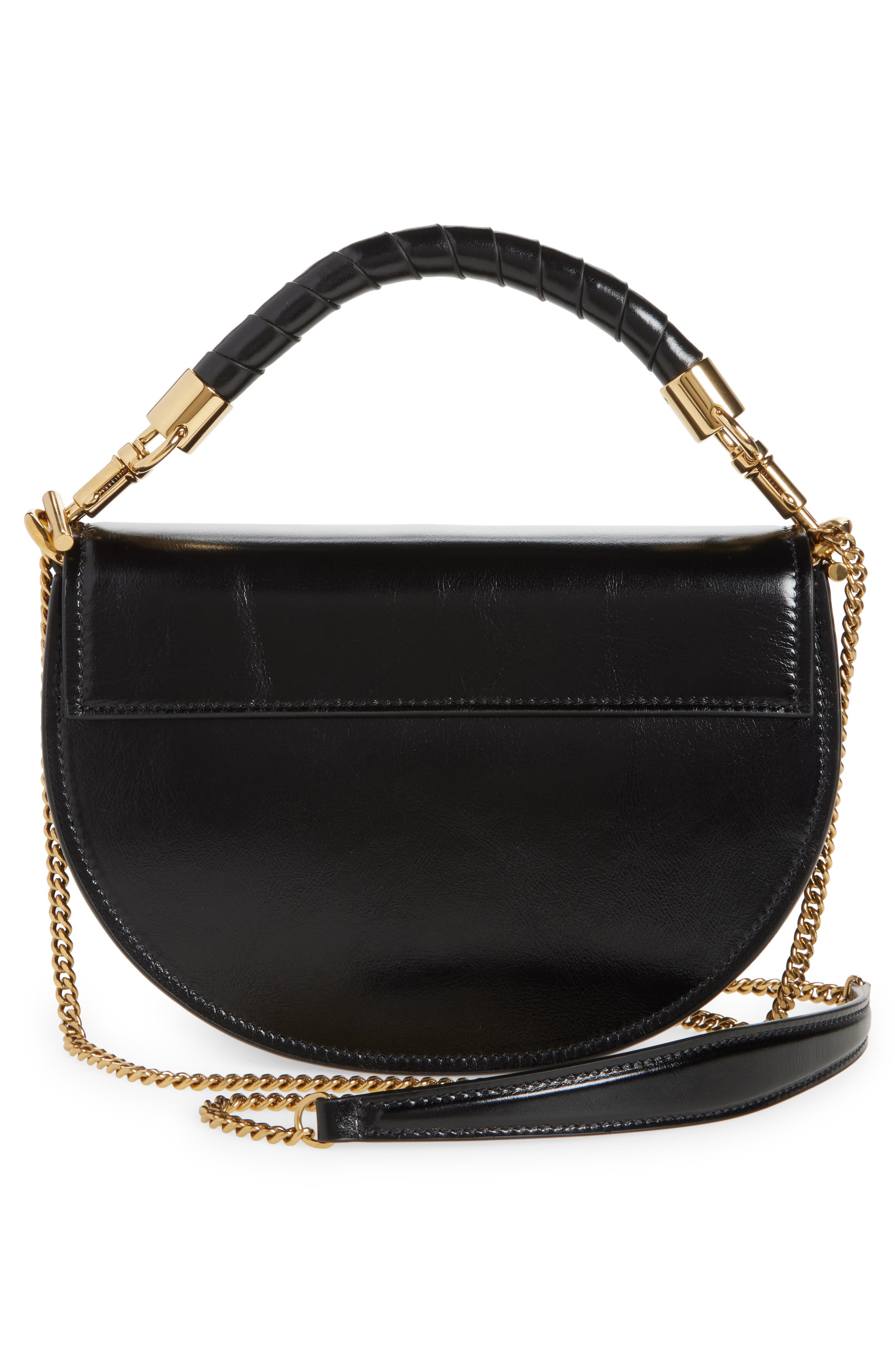 Chloé Marcie Chain Shiny Leather Top Handle Bag, Alternate, color, 