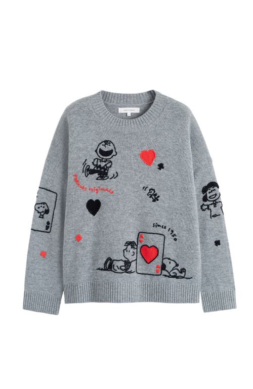 Chinti & Parker X Peanuts Crew-neck Sweater In Gray