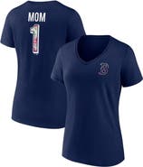 PROFILE Women's Navy Boston Red Sox Mother's Day Plus Size Best Mom Ever V-Neck T-Shirt