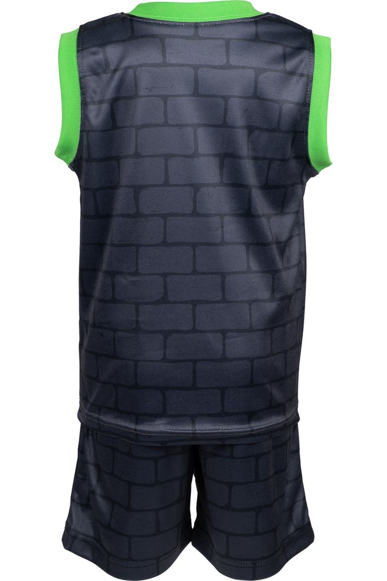 Tee Tank and Shorts Set, Alternate, color, Green Black
