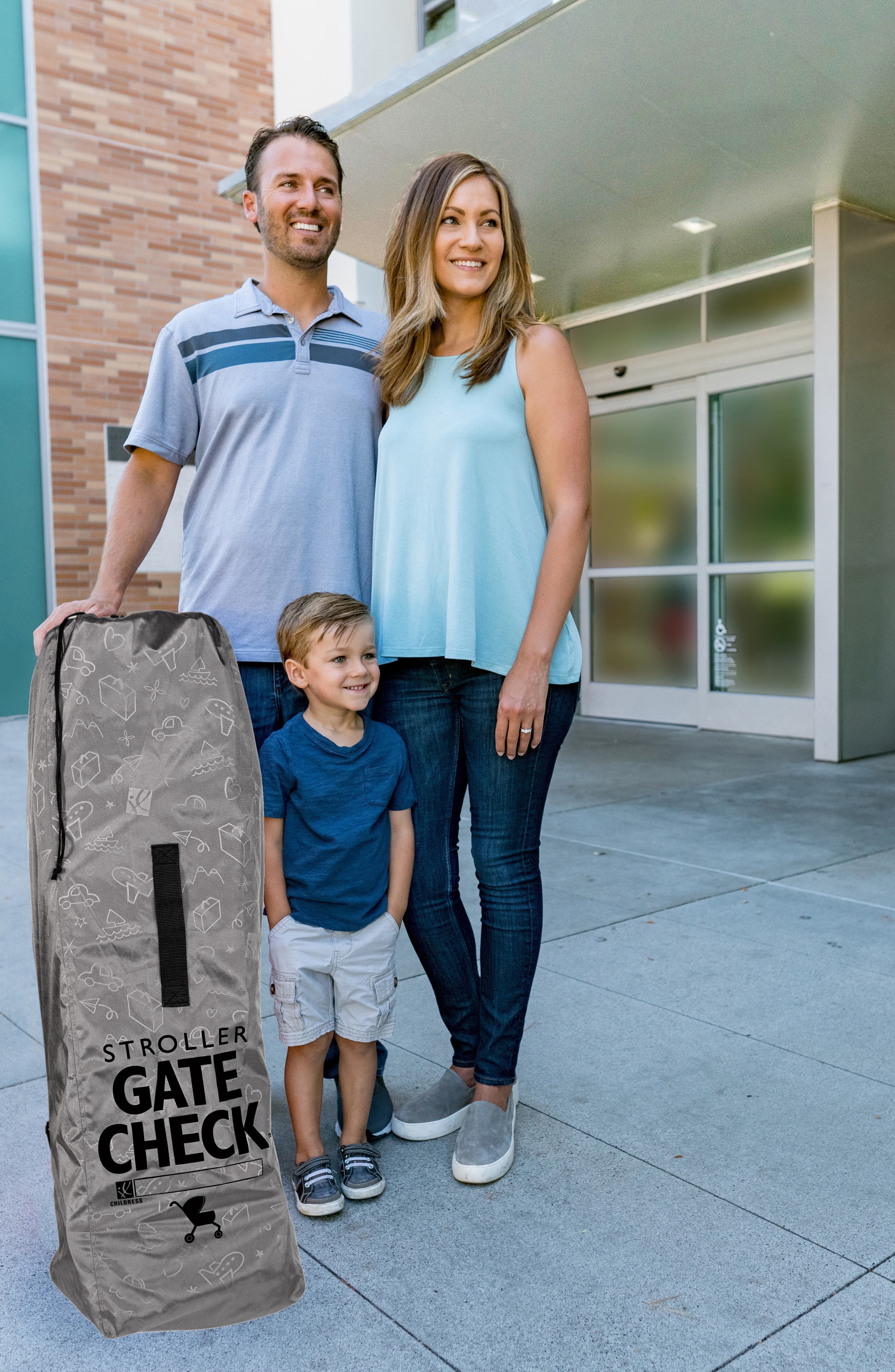 J.L. Childress Deluxe Gate Check Travel Bag for Umbrella Strollers, Alternate, color, Grey