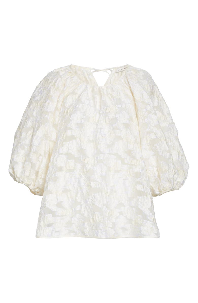 Cecilie Bahnsen Astrid Puff Sleeve Floral Fil Coupé Organza Blouse, Alternate, color, 