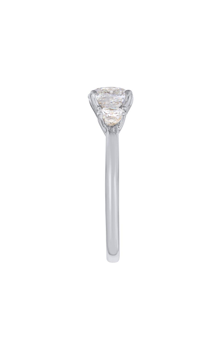 LuvMyJewelry Kahini 14K Gold Cushion Lab Grown Diamond Three Stone Engagement Ring - 2.15 Cts, Alternate, color, 14K White Gold