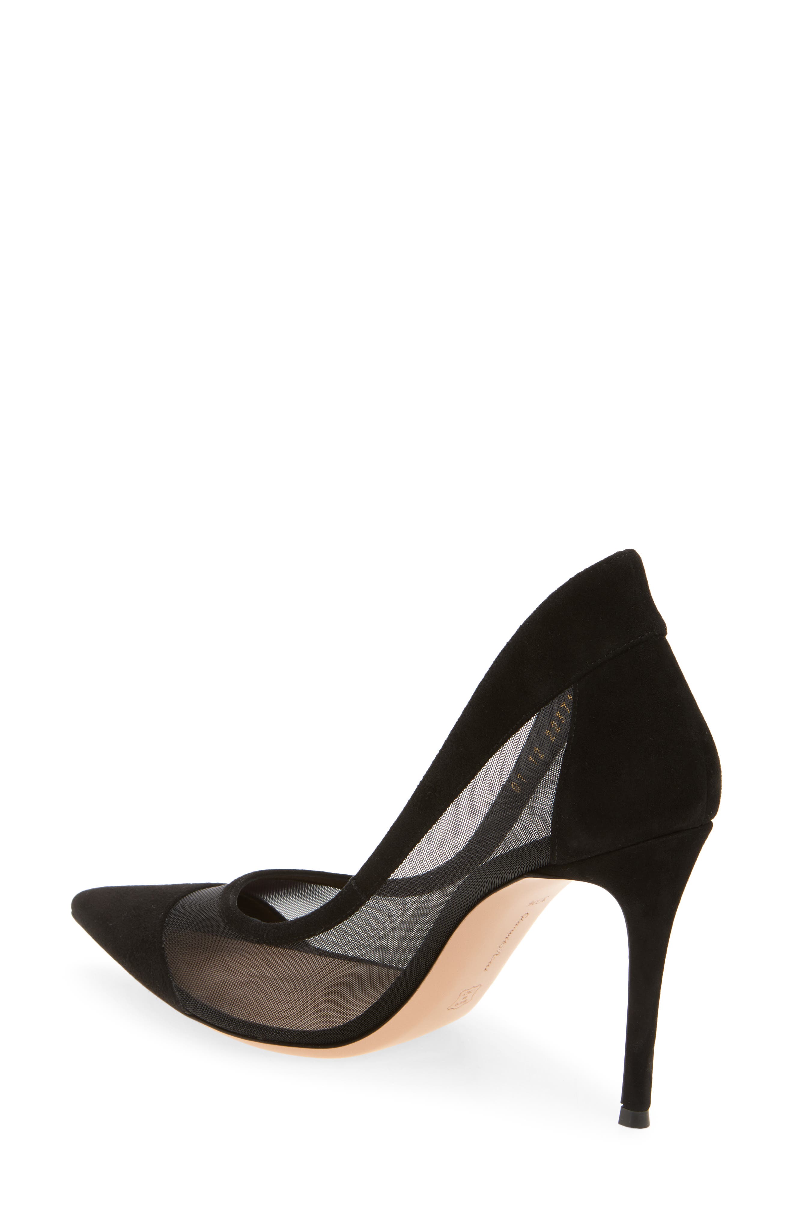 Mesh Pointed Toe Pump, Alternate, color, BLACK