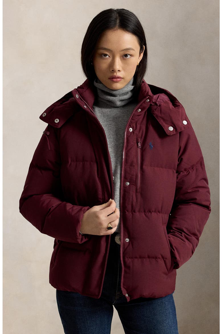 Water Resistant 750 Fill Power Down Puffer Jacket, Alternate, color, CLASSIC WINE