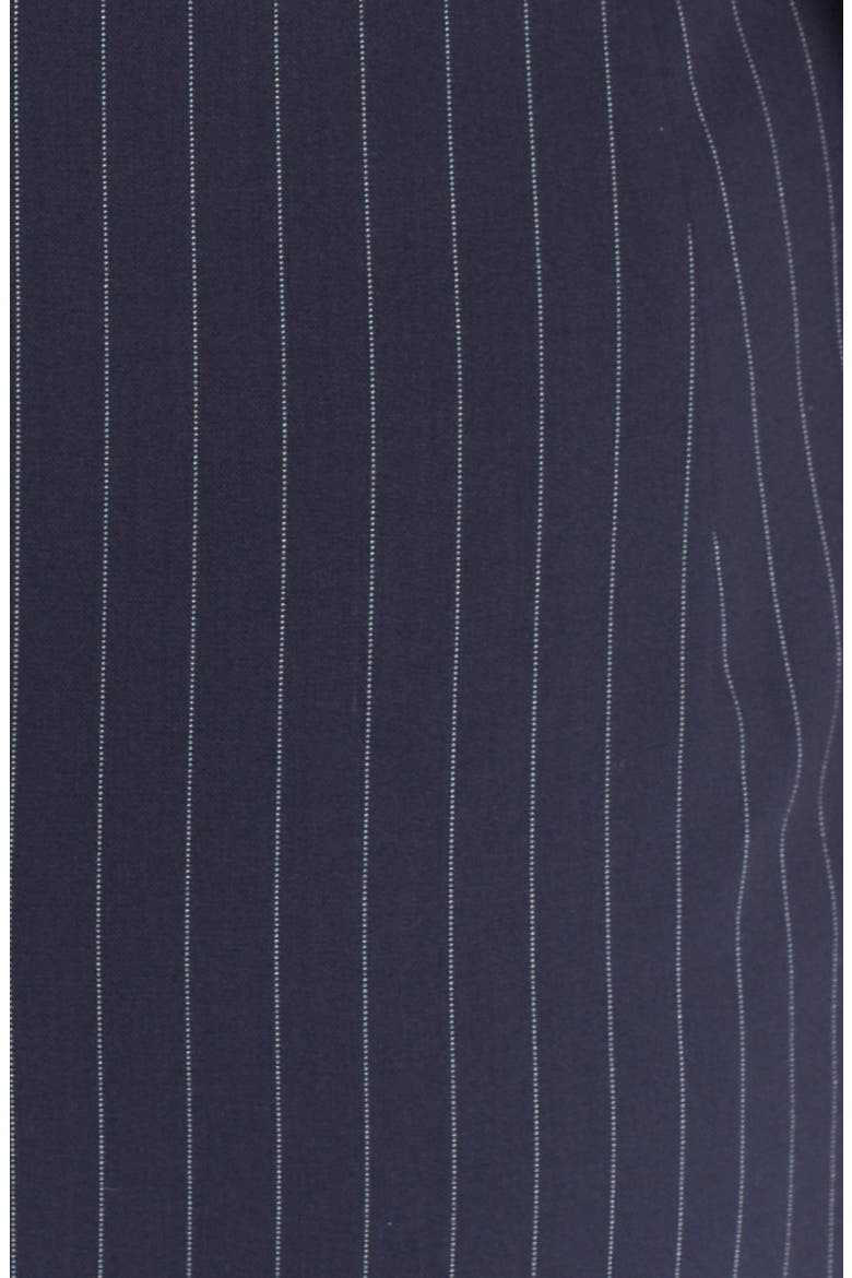 Pinstripe Asymmetrical Dress, Alternate, color, CLASSIC NAVY