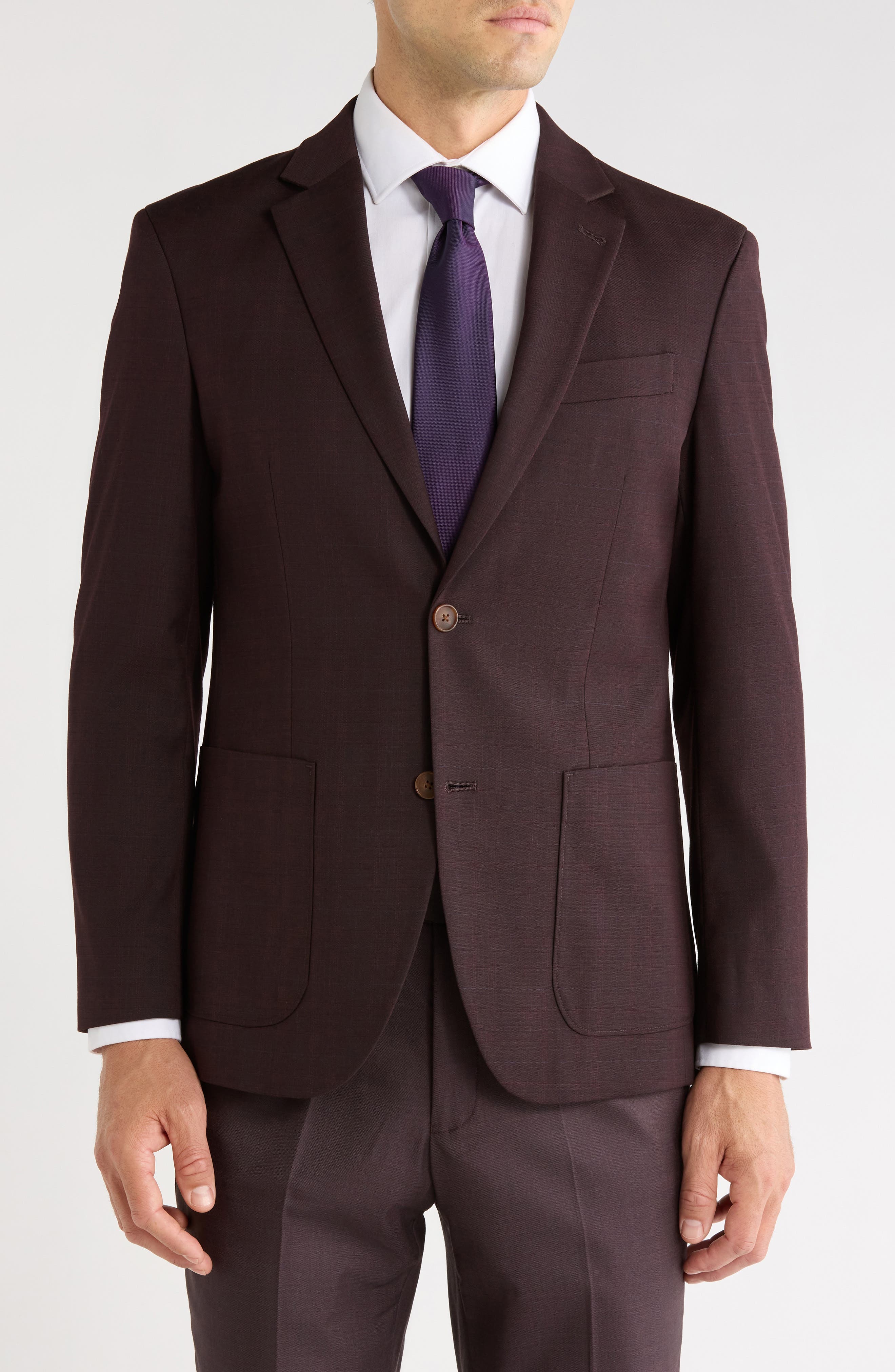 Trim Fit Plaid Sport Coat