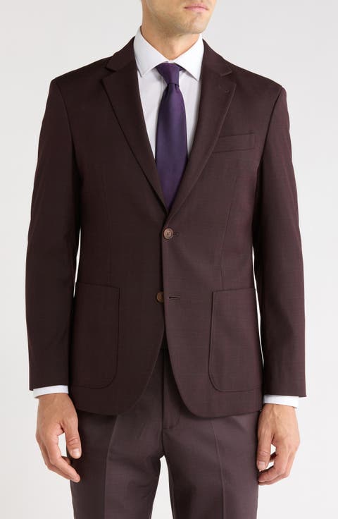 Trim Fit Plaid Sport Coat