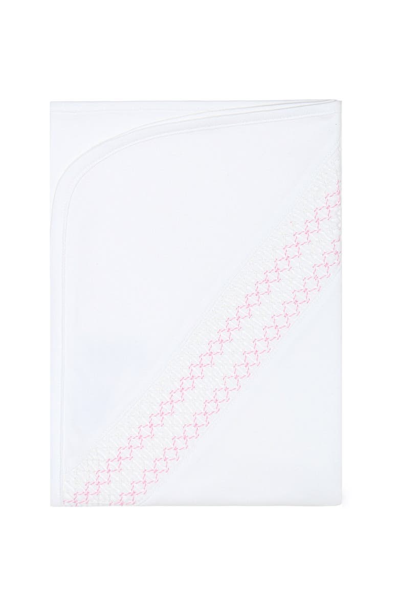 Nellapima Signature Smocked Girls Receiving Blanket - Baby, Main, color, White