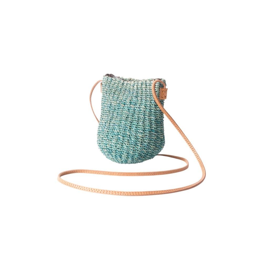 Sarah Stewart Straw Poof Crossbody, Main, color, Turquoise