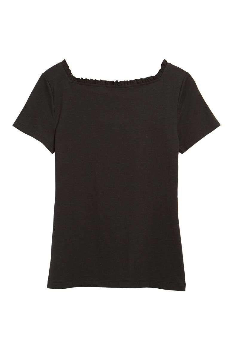 Square Neck T-Shirt, Alternate, color, BLACK