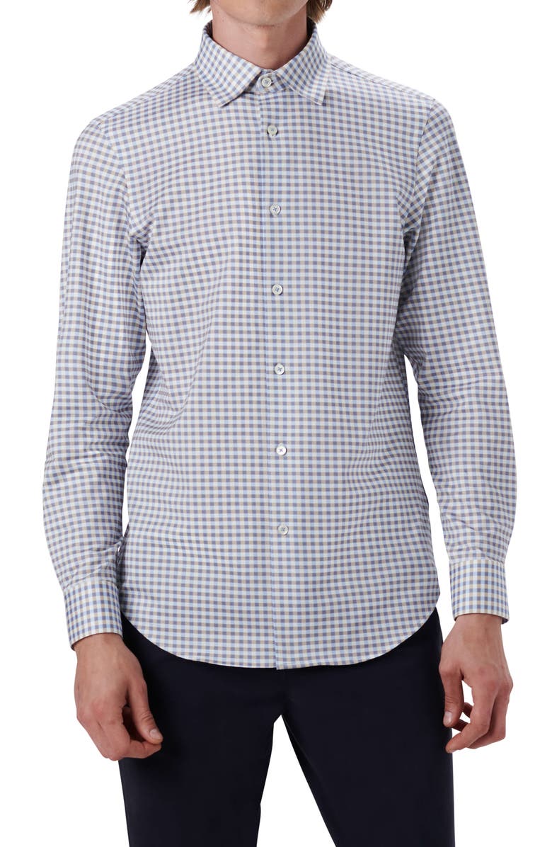Bugatchi OoohCotton<sup>®</sup> Check Button-Up Shirt, Main, color, 