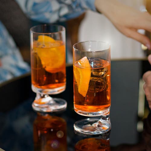 Arnolfo Di Cambio Highball Glass Smoke Set Of 2 In Transparent