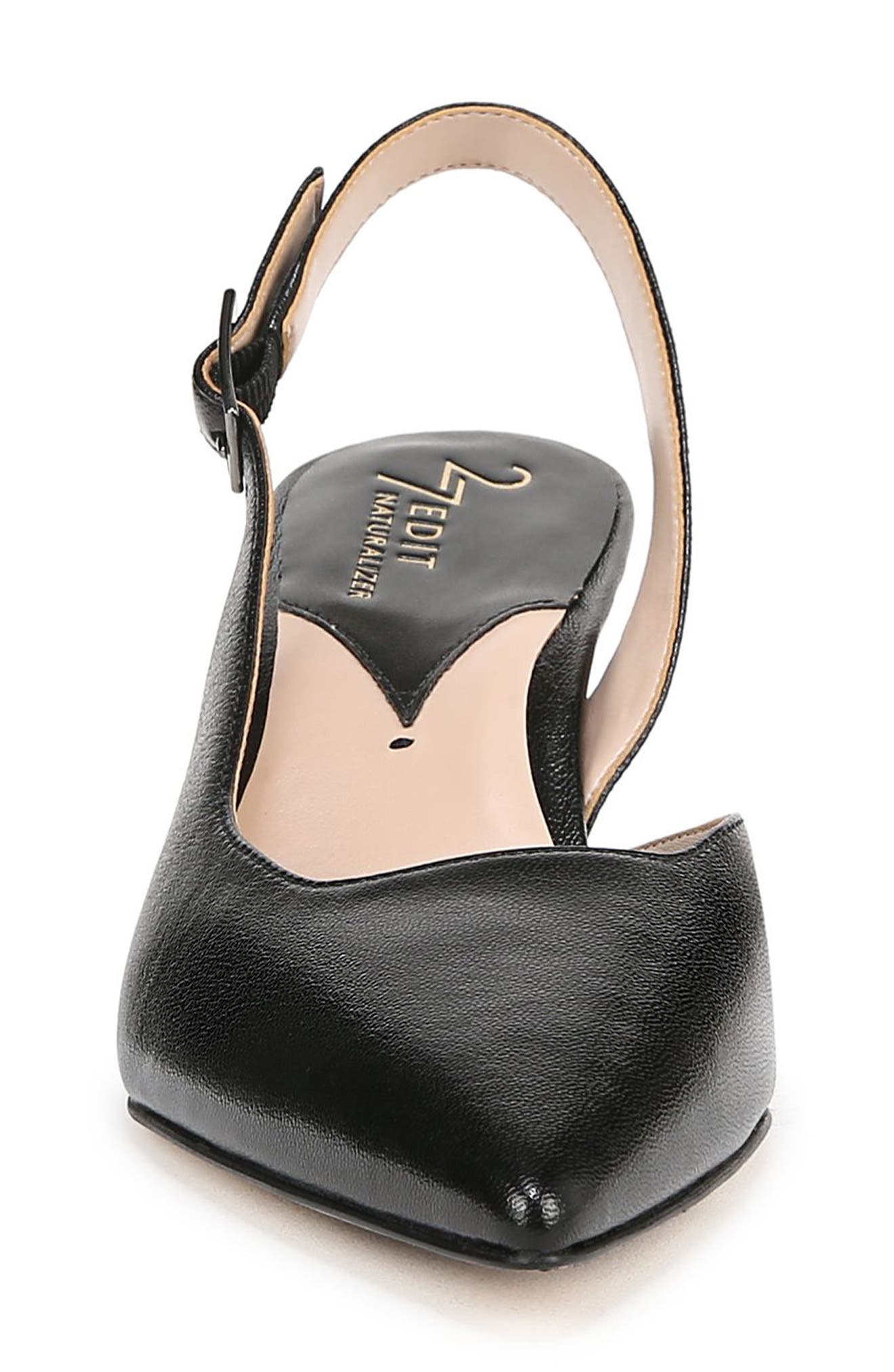 27 EDIT Naturalizer Felicia Slingback Pointed Toe Pump, Alternate, color, Black Leather