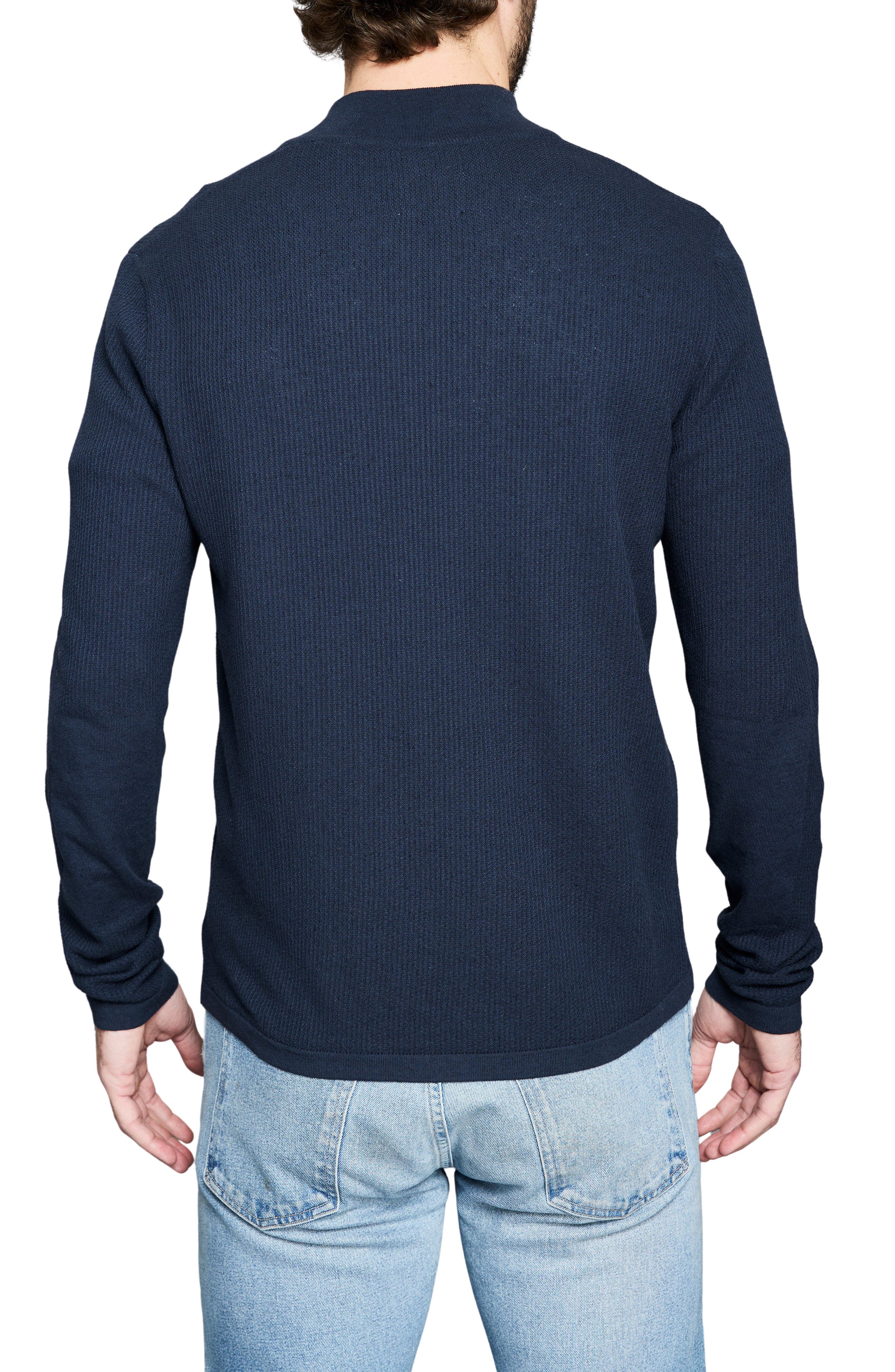 Fine Guage Texture Cotton Blend Quarter Zip Sweater - image 2