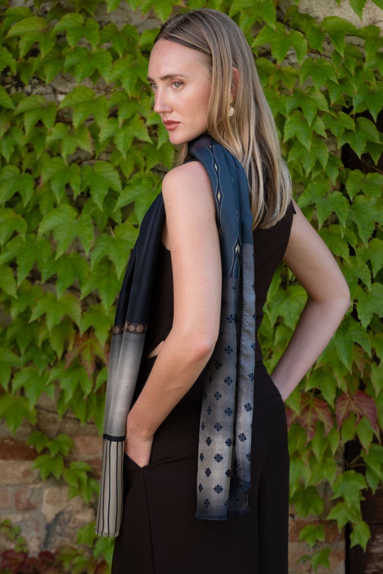 Atri - Large Silk Scarf, Alternate, color, Plum