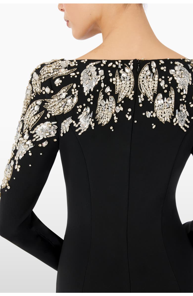 Jenny Packham Kelly Embellished Long-Sleeve Maxi Dress, Alternate, color, Liquorice