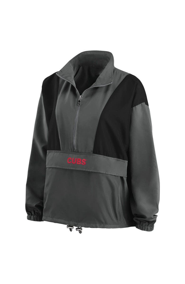 WEAR by Erin Andrews Women's WEAR by Erin Andrews Charcoal Chicago Cubs Packable Half-Zip Jacket, Alternate, color, Charcoal