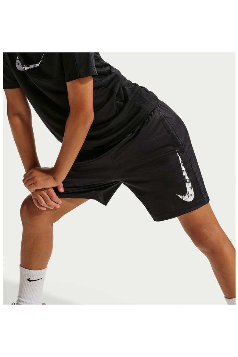 Kids' Dri-FIT Training Shorts, Alternate, color, BLACK/ BLACK/ WHITE