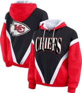 WEAR by Erin Andrews Women's WEAR by Erin Andrews Red/Black Kansas City Chiefs Retro Crinkle Full-Zip Hoodie Windbreaker