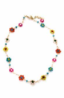 Bead Flower Station Necklace
