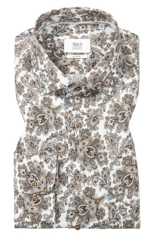 1863 By Eterna Slim Fit Paisley Non-iron Cotton Dobby Dress Shirt In Multi