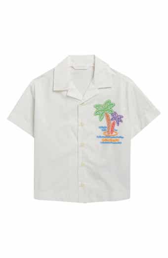 Kids' Neon Palms Short Sleeve Button-Down Shirt