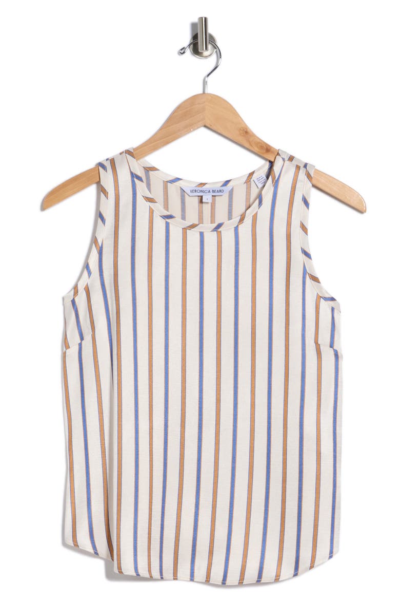Sabrina Sleeveless Top, Alternate, color, SAND/SLATE BLUE