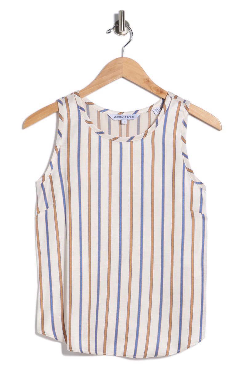 Veronica Beard Sabrina Sleeveless Top, Main, color, Sand/Slate Blue