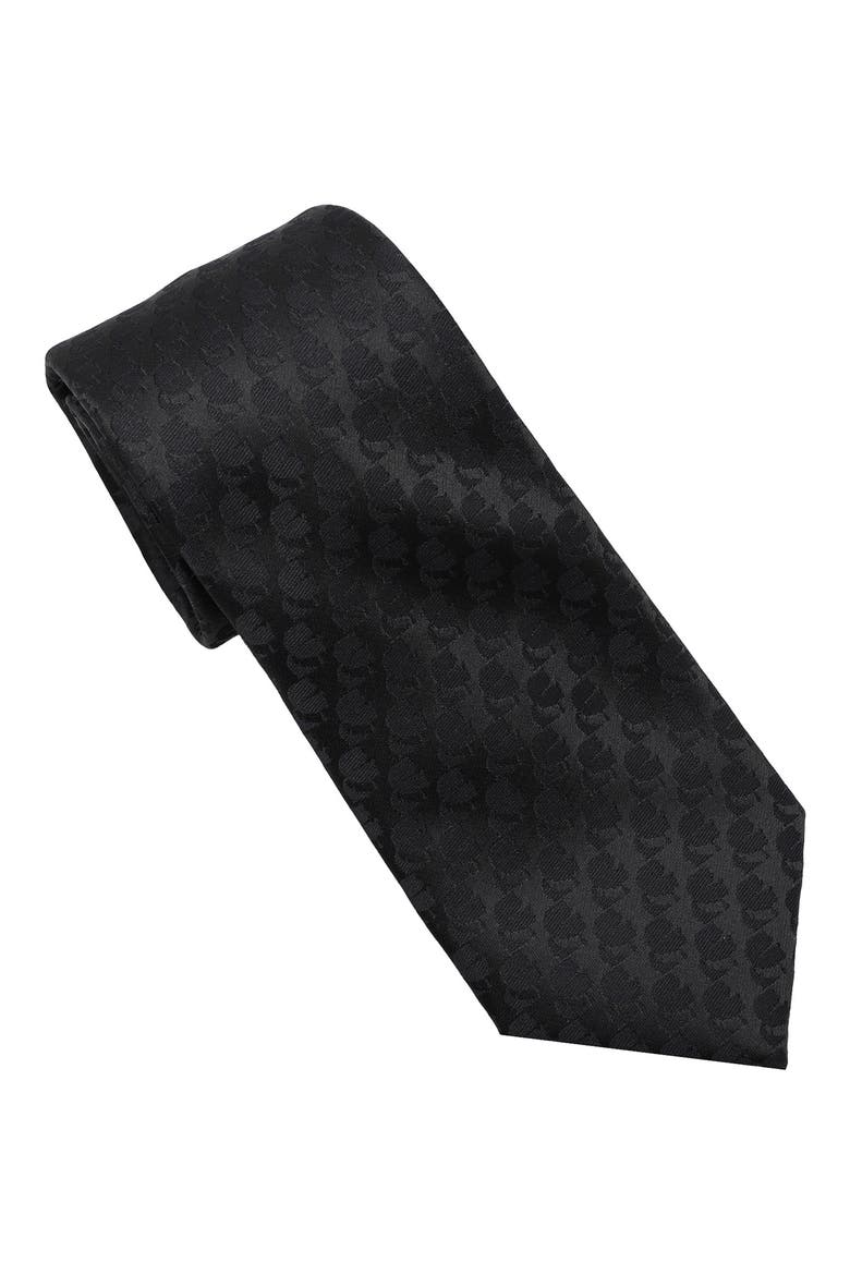Neat Textured Tie, Main, color, BLACK/ BLACK