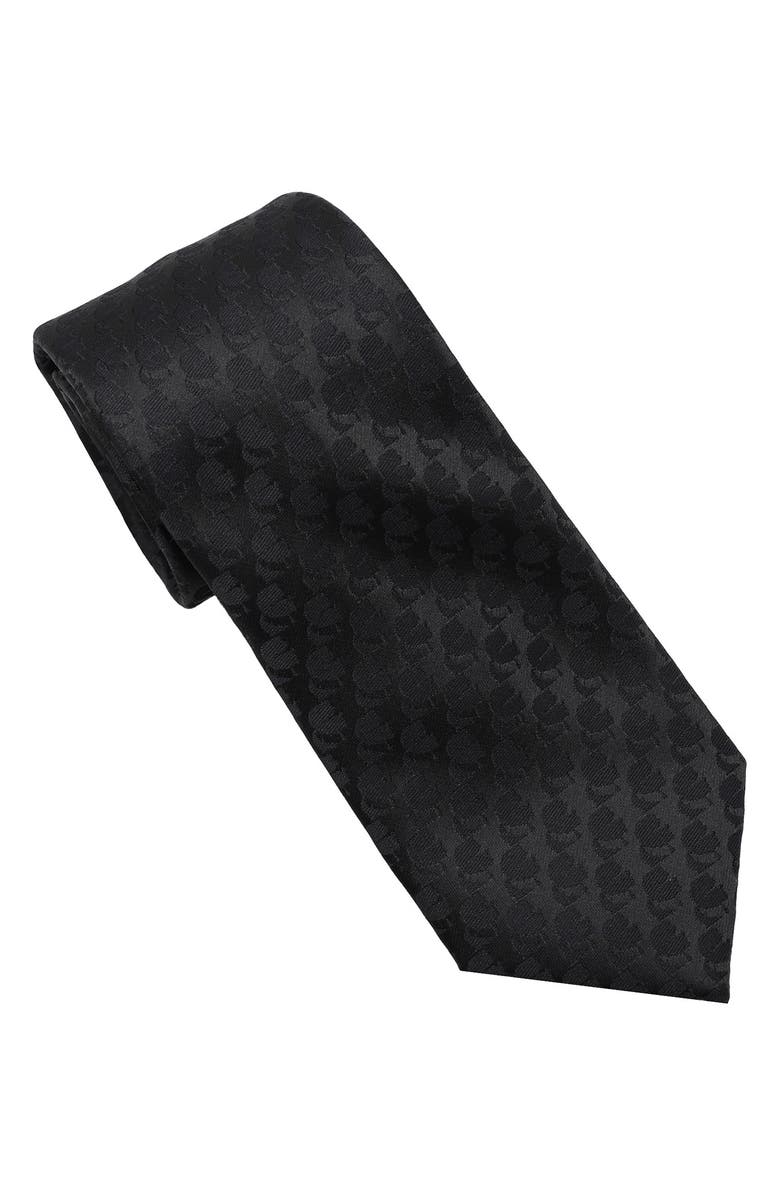 KARL LAGERFELD PARIS Neat Textured Tie, Main, color, Black/ Black