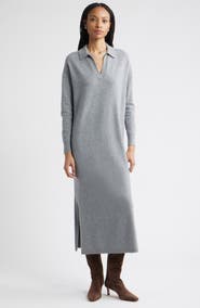 Nordstrom Long Sleeve Polo Maxi Sweater Dress
