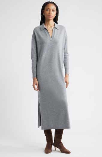 Nordstrom Long Sleeve Polo Maxi Sweater Dress