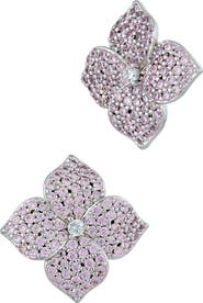 SAVVY CIE JEWELS Cubic Zirconia Flower Stud Earrings