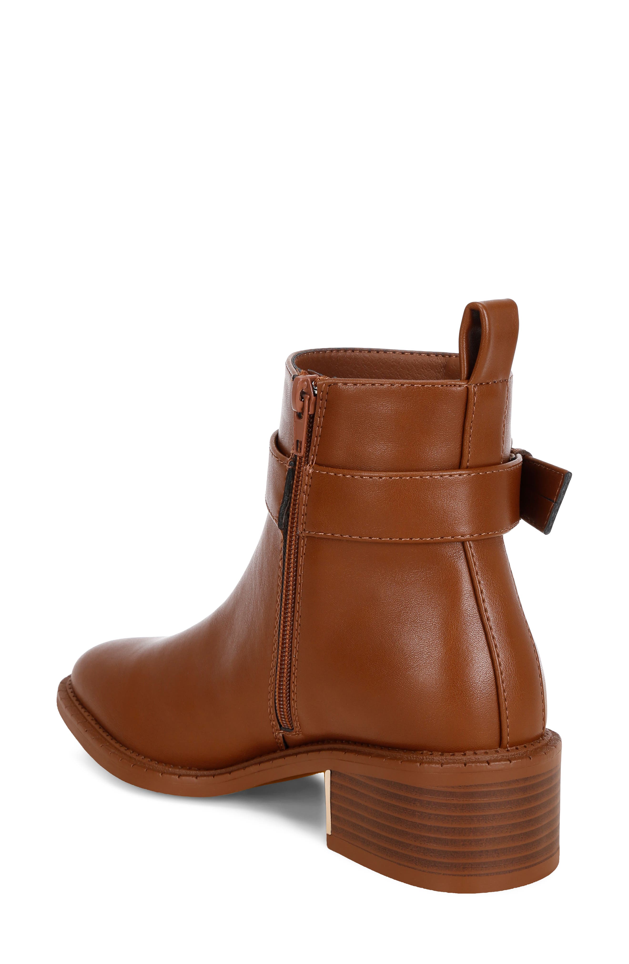 Winifred Leather Bootie, Alternate, color, BROWN SMOOTH