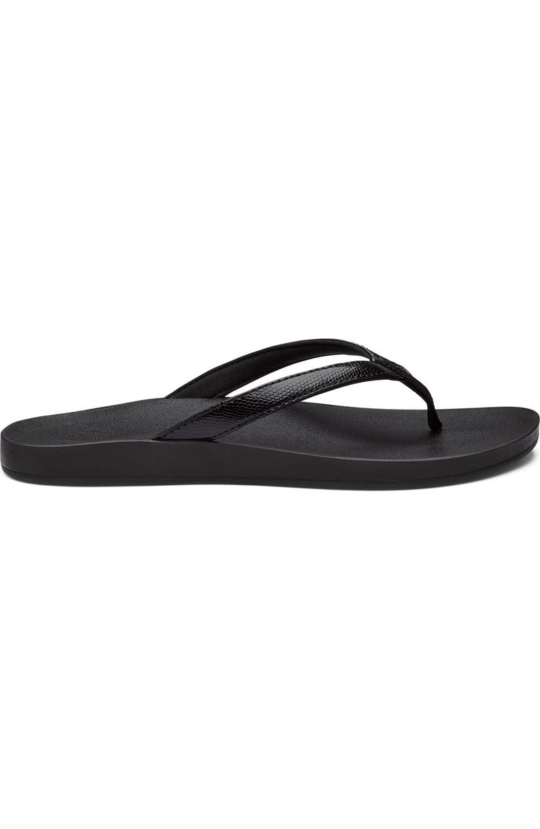 OluKai Puawe Flip Flop, Alternate, color, Black / Black