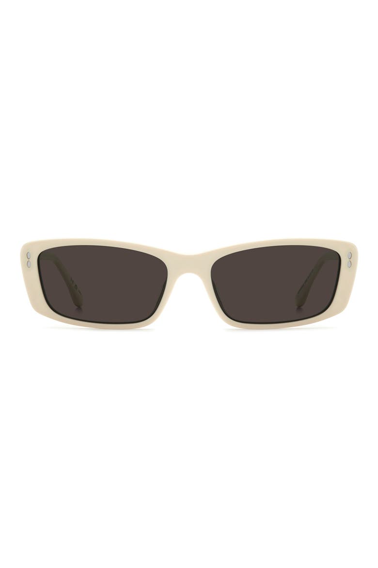 57mm Rectangular Sunglasses, Main, color, BEIGE/ GREY