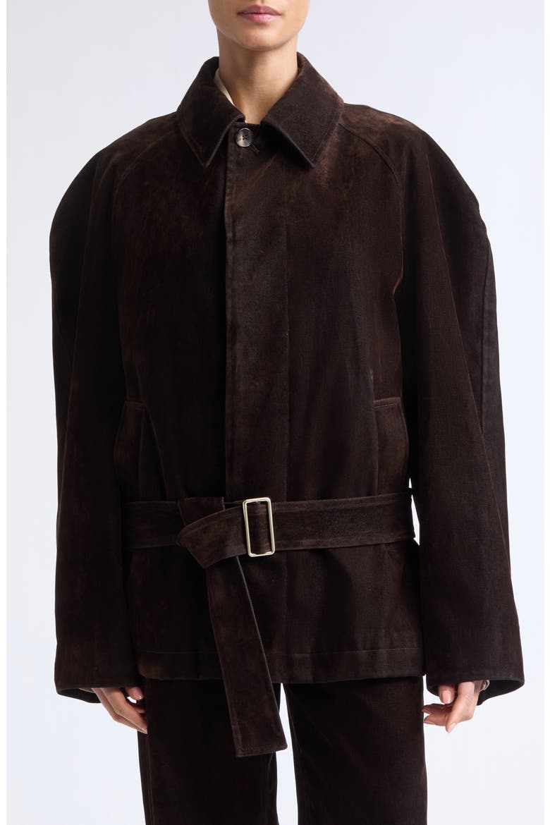 Cantle Belted Flocked Coat, Main, color, TOBACCO