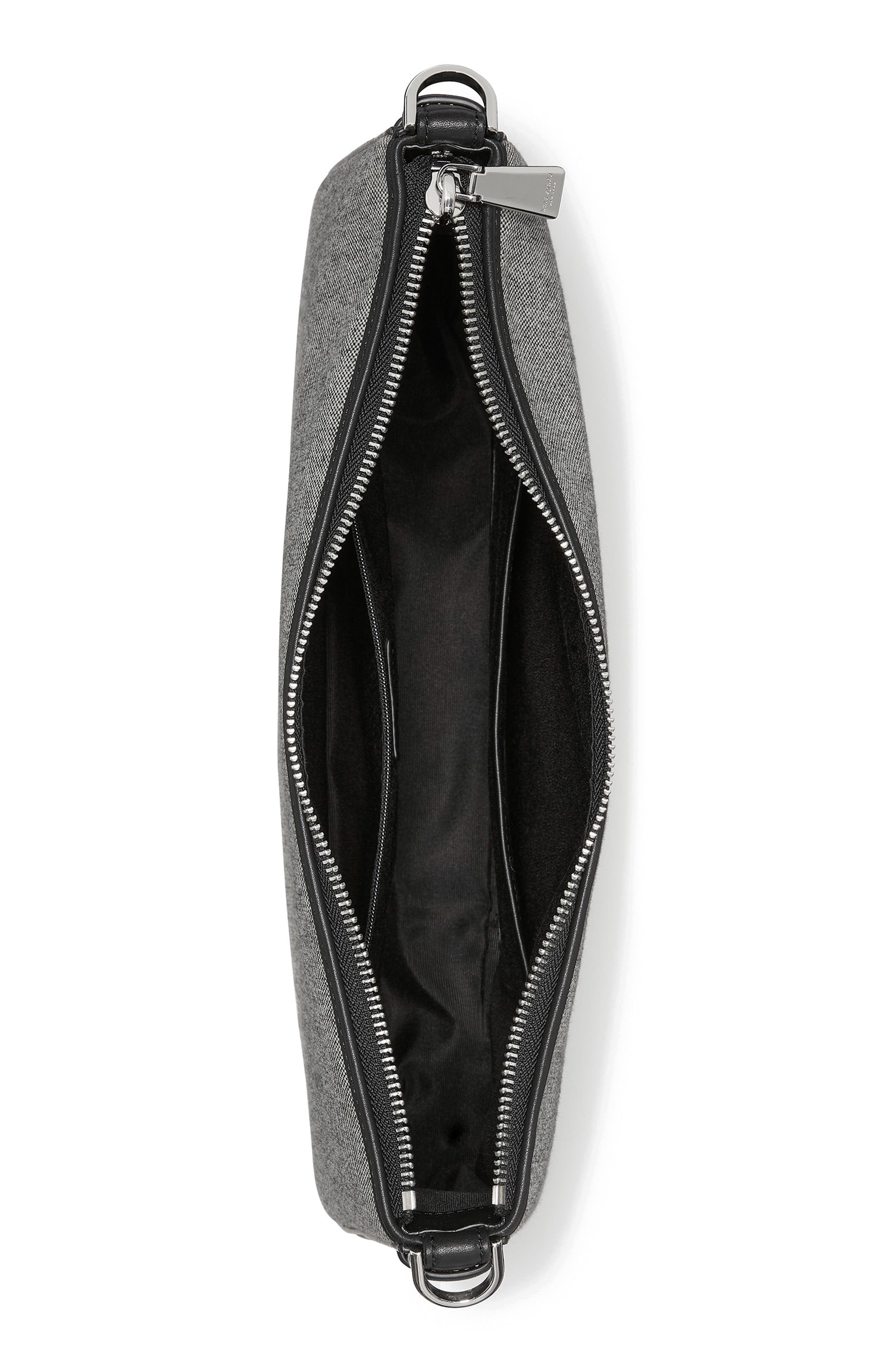 liv large canvas shoulder bag, Alternate, color, BLACK/ GREY