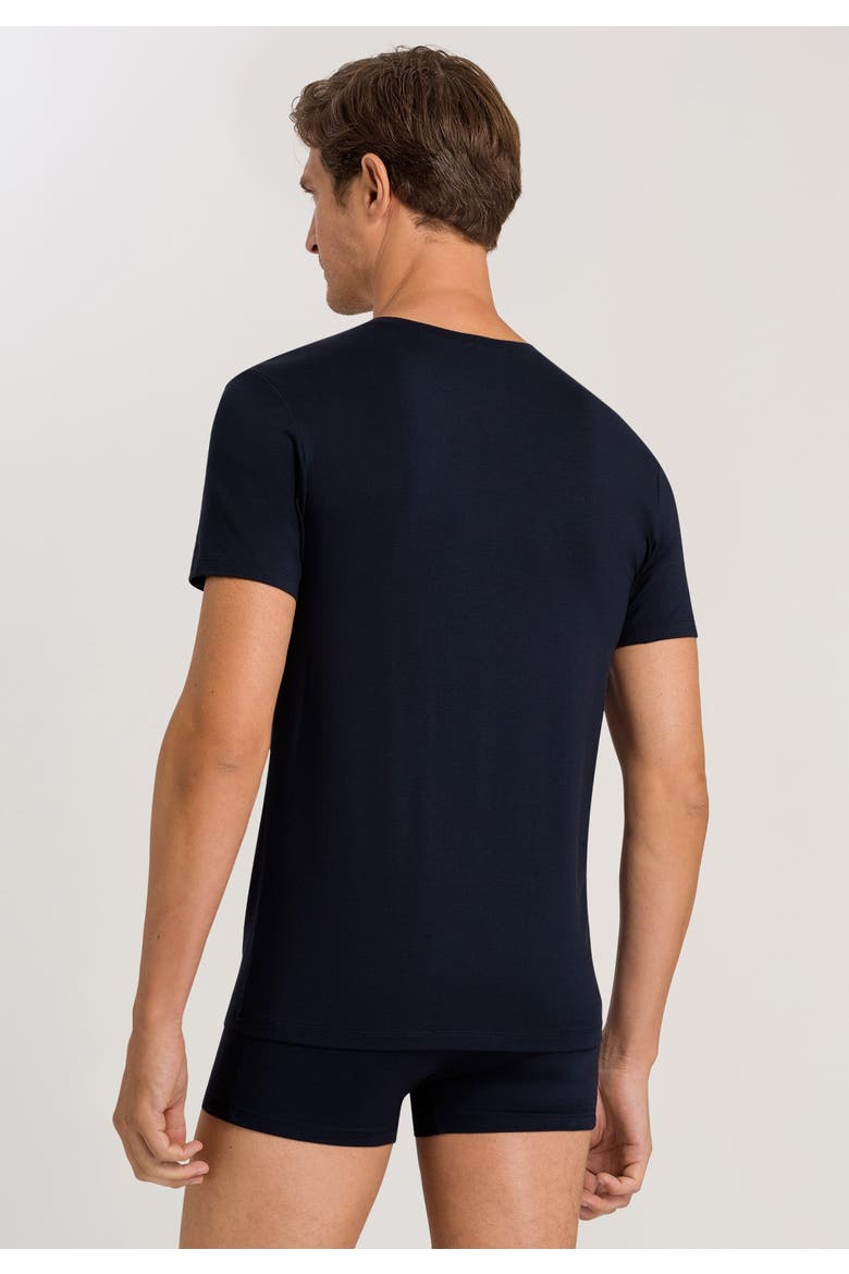 Cotton Superior Fitted V-Neck Cotton T-Shirt, Alternate, color, Midnight Navy
