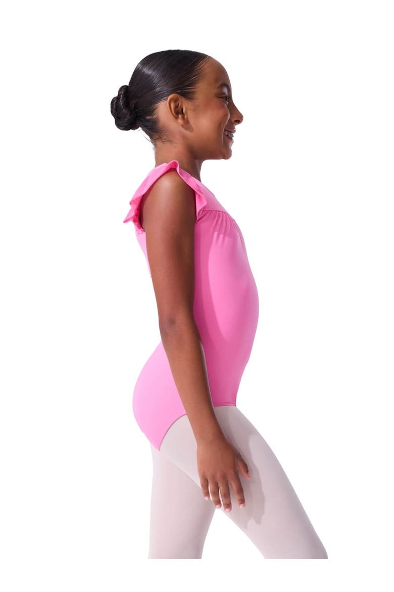 Sheer Ruffles Leotard, Alternate, color, Bright Pink