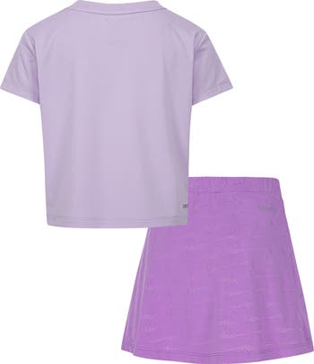Kids' Swoosh Motion Graphic T-Shirt & Mesh Scooter Skort Set