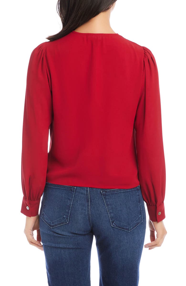 Karen Kane Drape Front Top, Alternate, color, Red