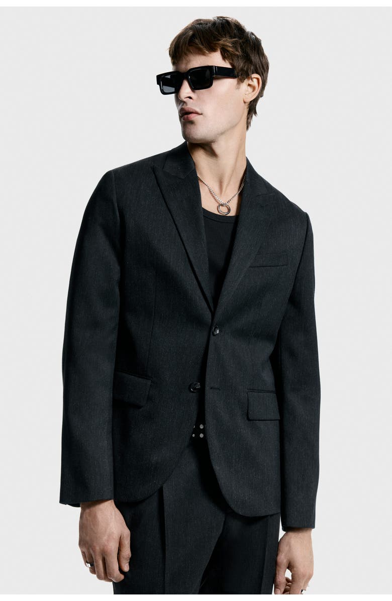 H&M Regular-fit single-breasted jacket, Alternate, color, Dark Gray