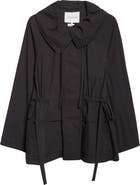 Lafayette 148 New York Oversize Cotton & Nylon Funnel Neck Jacket