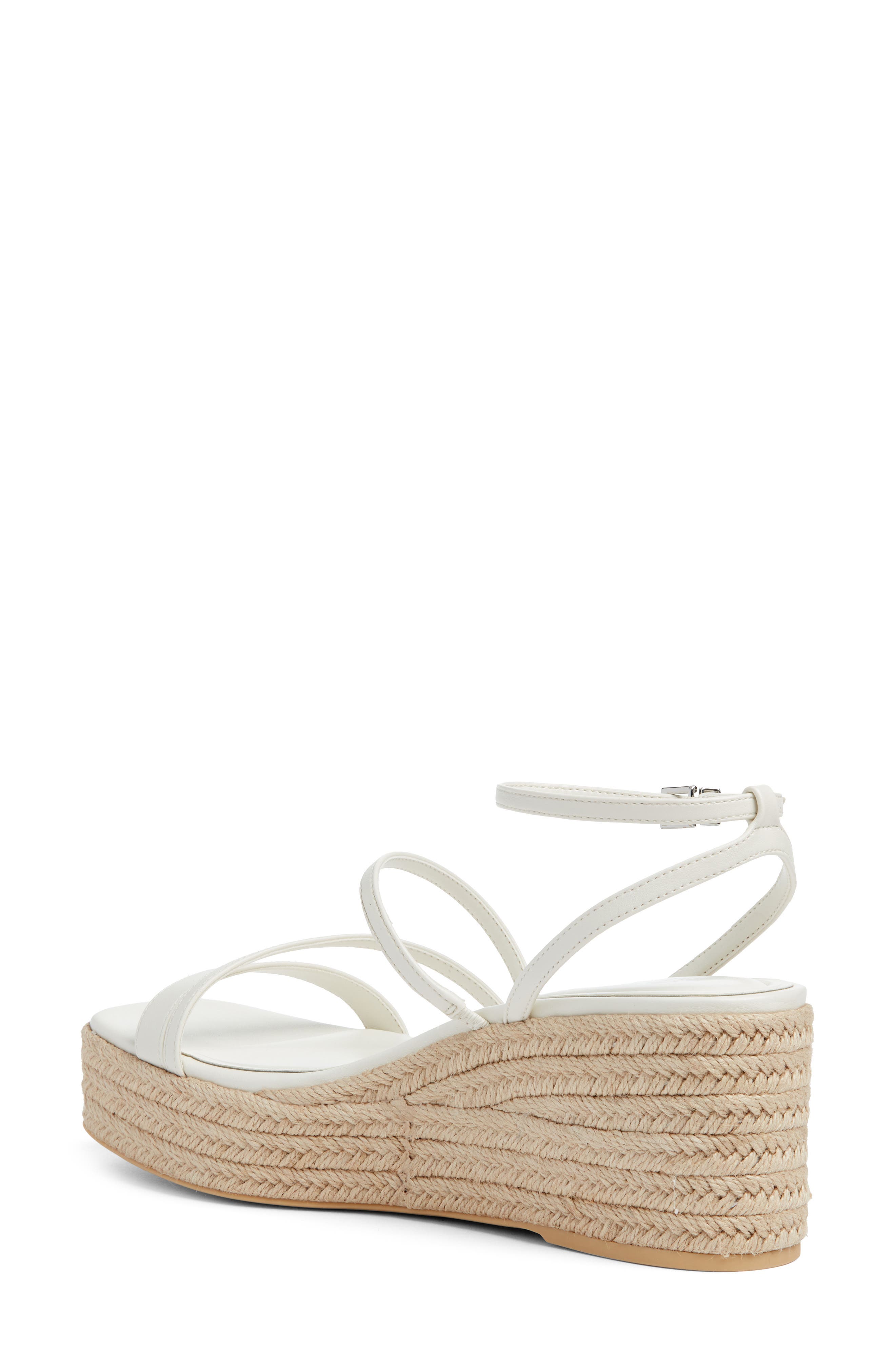 Coco Espadrille Ankle Strap Platform Wedge Sandal, Alternate, color, IVORY VANILLA