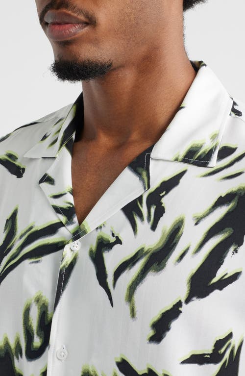 Open Edit Abstract Floral Camp Shirt In Multi