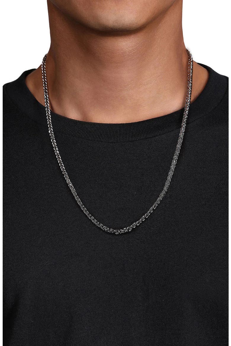 Facets Sterling Silver Wheat Chain Necklace, Alternate, color, STERLING SILVER