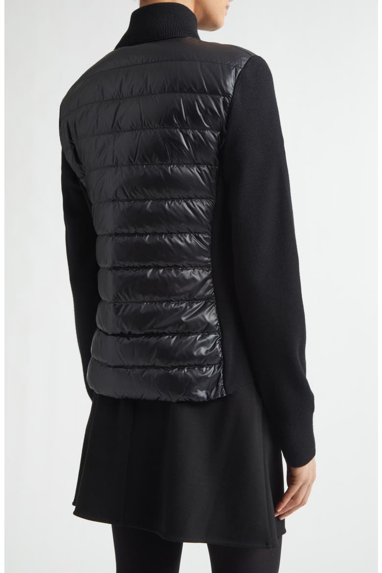 Wool Knit & Down Cardigan, Alternate, color, BLACK